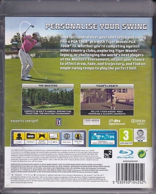 Tiger Woods PGA Tour 13 - PS3 (B Grade) (Genbrug)